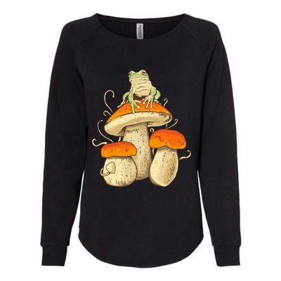 Frog And Mushrooms Funny Gift Womens California Wash Sweatshirt