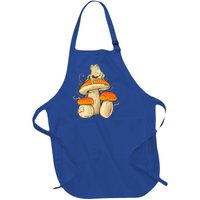 Frog And Mushrooms Funny Gift Full-Length Apron With Pockets