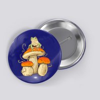 Frog And Mushrooms Funny Gift Button