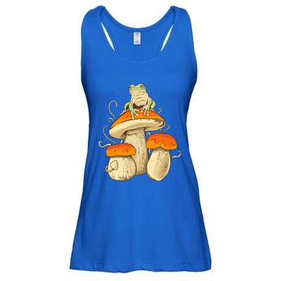 Frog And Mushrooms Funny Gift Ladies Essential Flowy Tank