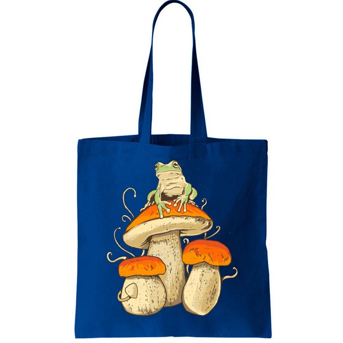 Frog And Mushrooms Funny Gift Tote Bag