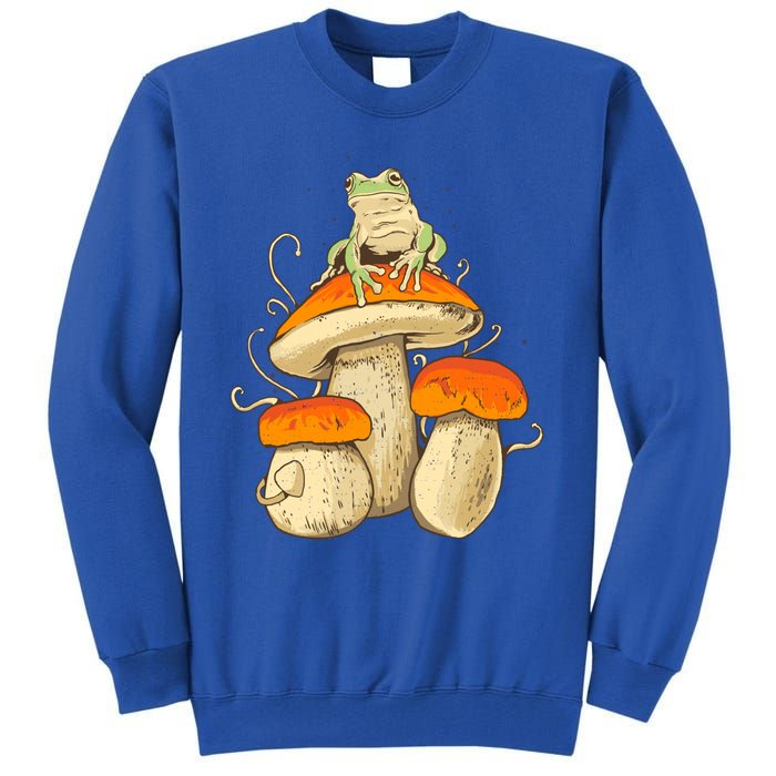 Frog And Mushrooms Funny Gift Tall Sweatshirt