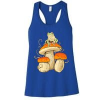 Frog And Mushrooms Funny Gift Women's Racerback Tank