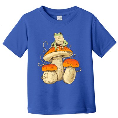 Frog And Mushrooms Funny Gift Toddler T-Shirt