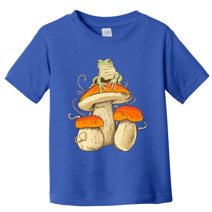 Frog And Mushrooms Funny Gift Toddler T-Shirt