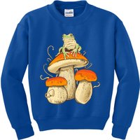 Frog And Mushrooms Funny Gift Kids Sweatshirt