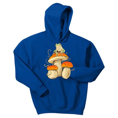 Frog And Mushrooms Funny Gift Kids Hoodie