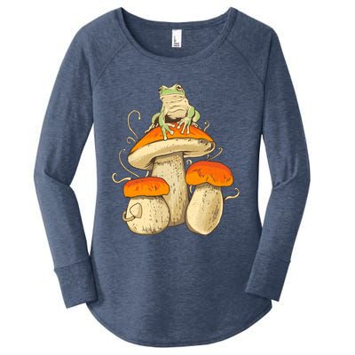 Frog And Mushrooms Funny Gift Women's Perfect Tri Tunic Long Sleeve Shirt