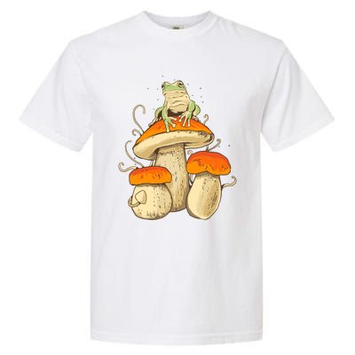 Frog And Mushrooms Funny Gift Garment-Dyed Heavyweight T-Shirt