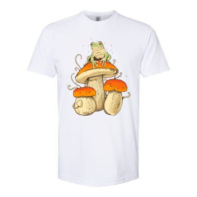 Frog And Mushrooms Funny Gift Softstyle® CVC T-Shirt