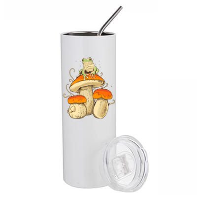 Frog And Mushrooms Funny Gift Stainless Steel Tumbler