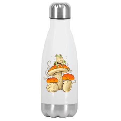 Frog And Mushrooms Funny Gift Stainless Steel Insulated Water Bottle