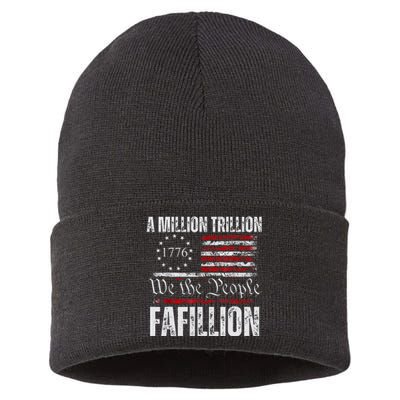 Funny A Million Trillion Fafillion Anti Biden Debate 2024 Sustainable Knit Beanie