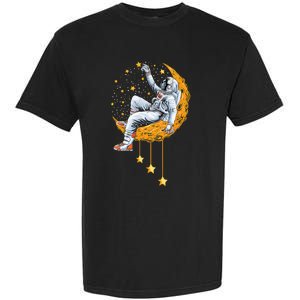 Funny Astronaut Moon Planets Colorful Space Graphic Garment-Dyed Heavyweight T-Shirt