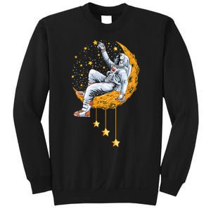 Funny Astronaut Moon Planets Colorful Space Graphic Sweatshirt