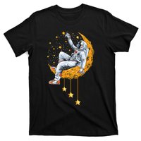 Funny Astronaut Moon Planets Colorful Space Graphic T-Shirt