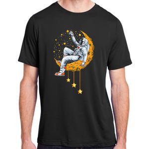 Funny Astronaut Moon Planets Colorful Space Graphic Adult ChromaSoft Performance T-Shirt