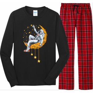 Funny Astronaut Moon Planets Colorful Space Graphic Long Sleeve Pajama Set