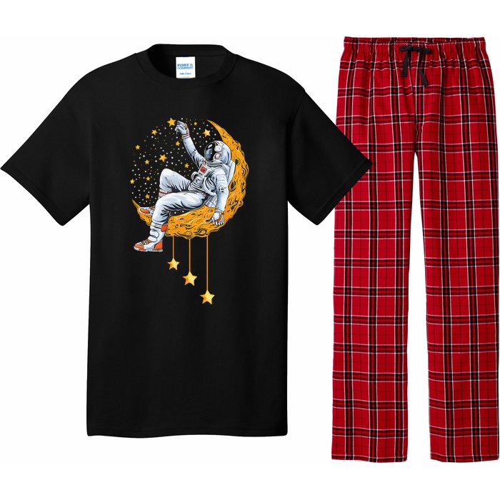 Funny Astronaut Moon Planets Colorful Space Graphic Pajama Set