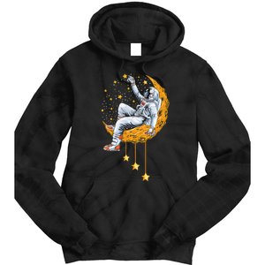 Funny Astronaut Moon Planets Colorful Space Graphic Tie Dye Hoodie