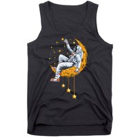 Funny Astronaut Moon Planets Colorful Space Graphic Tank Top