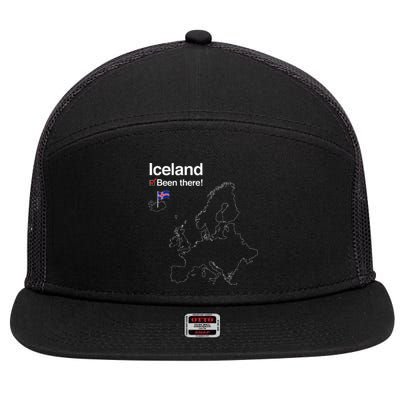 Flag And Map Of Iceland 7 Panel Mesh Trucker Snapback Hat