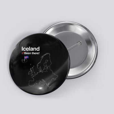 Flag And Map Of Iceland Button