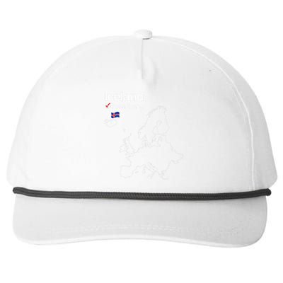 Flag And Map Of Iceland Snapback Five-Panel Rope Hat