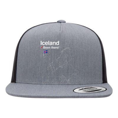 Flag And Map Of Iceland Flat Bill Trucker Hat