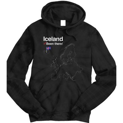 Flag And Map Of Iceland Tie Dye Hoodie