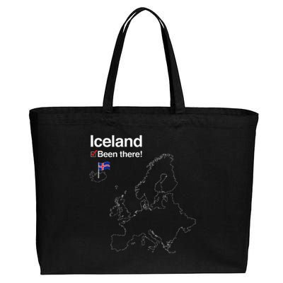 Flag And Map Of Iceland Cotton Canvas Jumbo Tote