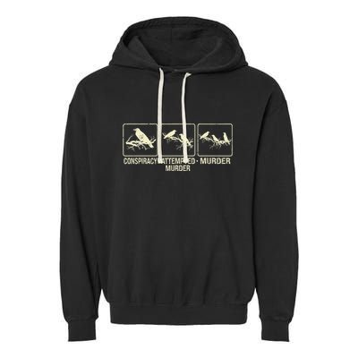 Funny Attempted Murder Crow Garment-Dyed Fleece Hoodie