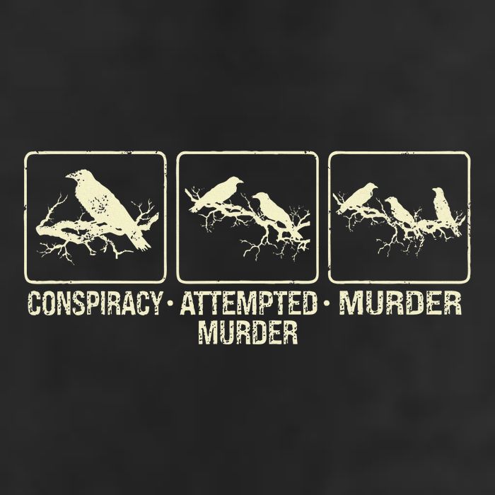 Funny Attempted Murder Crow 7 Panel Mesh Trucker Snapback Hat