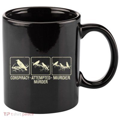 Funny Attempted Murder Crow 11oz C Handle Ceramic Mug