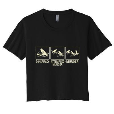 Funny Attempted Murder Crow Crop Top