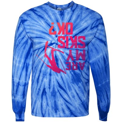 Funny Are My Skis Ok? Freeski Design Cute Gift Tie-Dye Long Sleeve Shirt