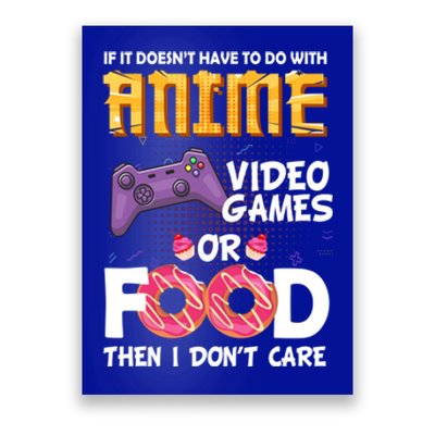 Funny Anime Merch Video Games Or Food Anime Gift Poster