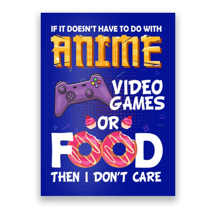 Funny Anime Merch Video Games Or Food Anime Gift Poster