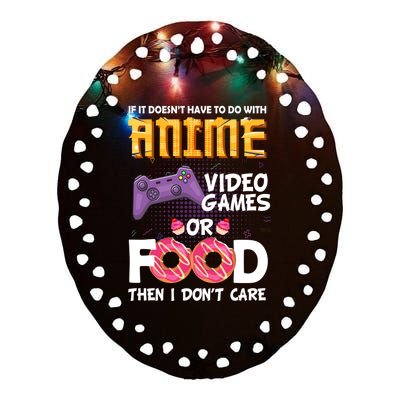 Funny Anime Merch Video Games Or Food Anime Gift Ceramic Oval Ornament