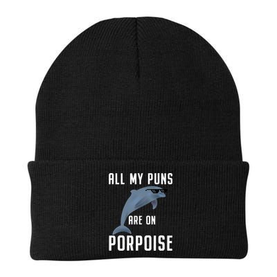 Funny All My Puns Are On Porpoise Dolphin Quote Meaningful Gift Cute Gift Beanie