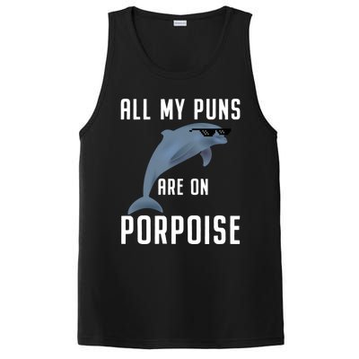 Funny All My Puns Are On Porpoise Dolphin Quote Meaningful Gift Cute Gift PosiCharge Competitor Tank