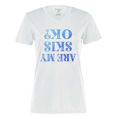 Funny Are My Skis Ok? Skiing Skisport Cool Gift Women's Momentum V-Neck T-Shirt