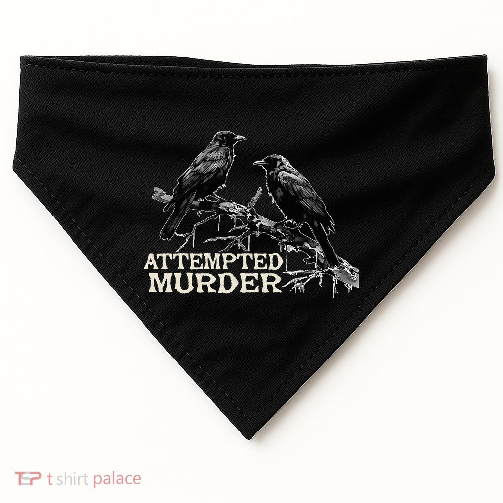 Funny Attempted Murder Crow USA-Made Doggie Bandana