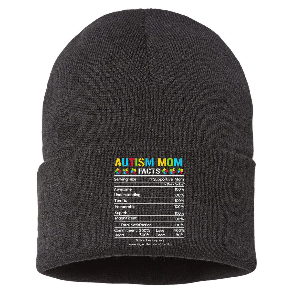 Funny Autism Mom Facts Proud Mom Autisms Gift Sustainable Knit Beanie