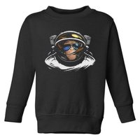 Funny Astronaut Monkey Smoking A Cigar Space Toddler Sweatshirt