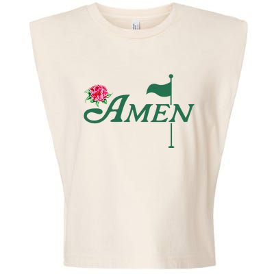 Funny Amen Master Golf Azalea Tournament Pink Golfing Girl Flower Garment-Dyed Women's Muscle Tee