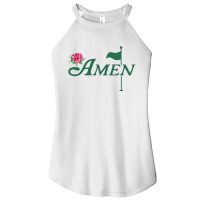 Funny Amen Master Golf Azalea Tournament Pink Golfing Girl Flower Women’s Perfect Tri Rocker Tank