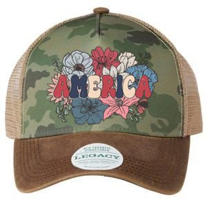 Floral American Mama Retro Mama Legacy Tie Dye Trucker Hat