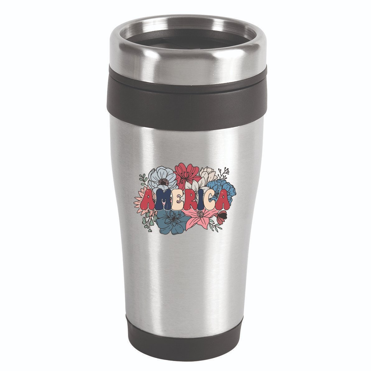 Floral American Mama Retro Mama 16oz Travel Tumbler