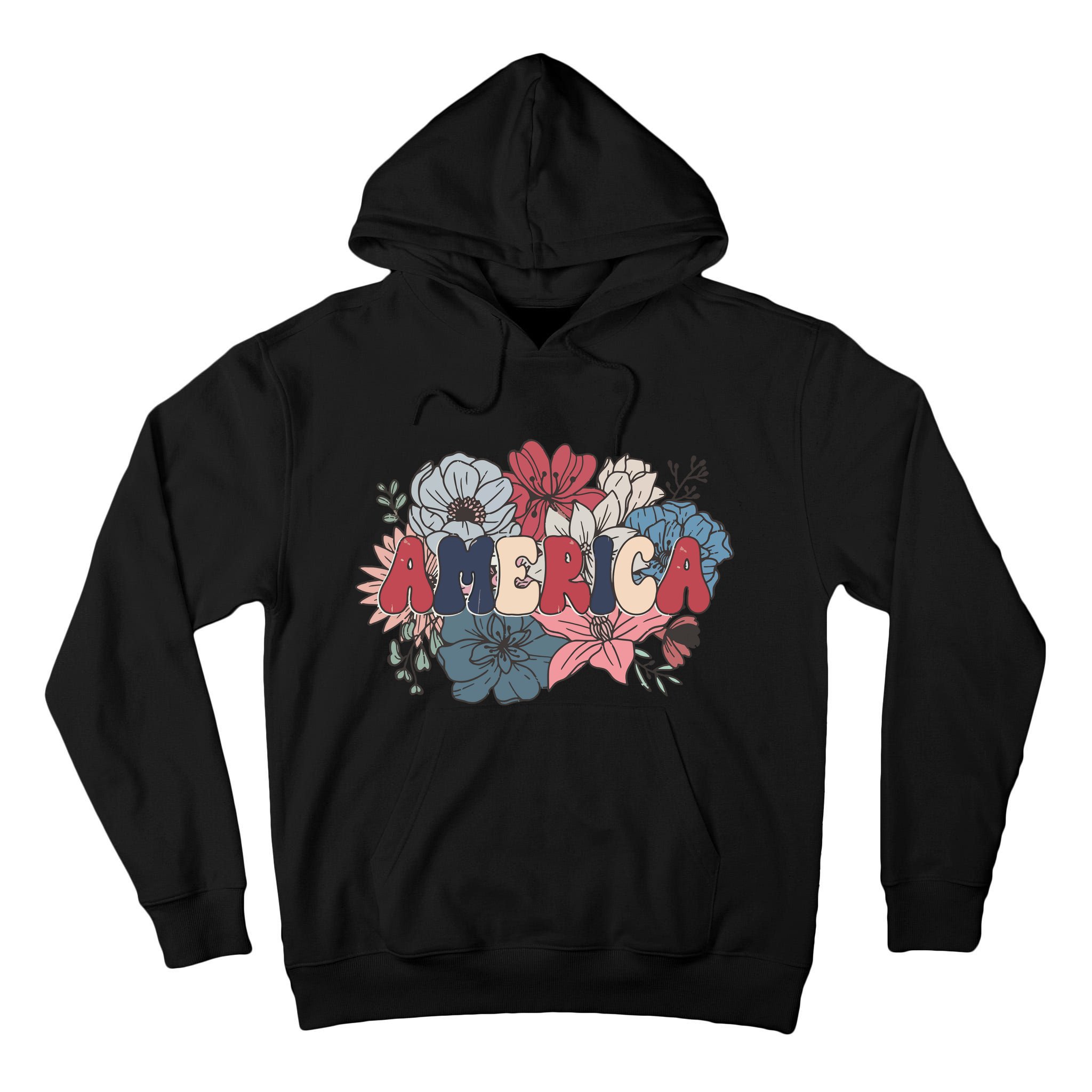 Floral American Mama Retro Mama Tall Hoodie